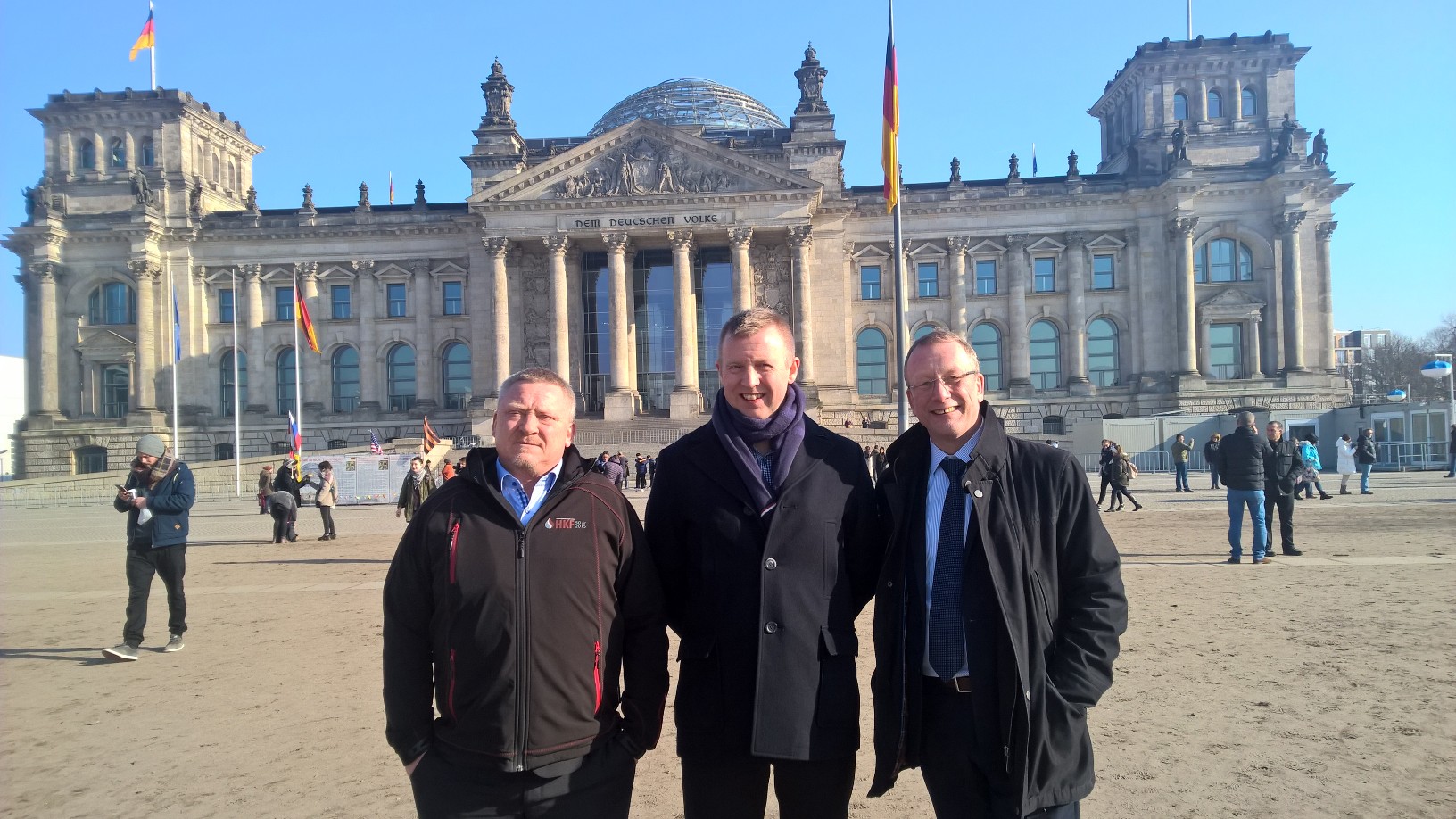 Vi kjemper for at dagens CO2-kompensasjonsordning bevares og forbedres. Mandag hadde nestleder Frode Alfheim, Ørjan Normann og stortingspolitiker Per Rune Henriksen møte med SPD-politiker Bernd Westphal i Berlin.